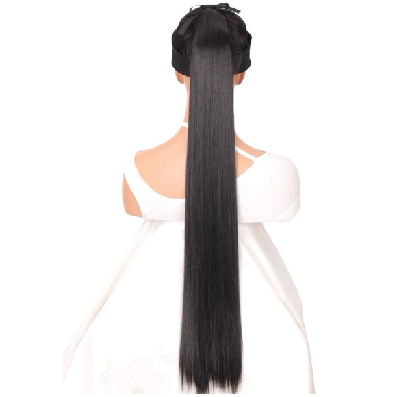34 Inches Black Synthetic Ponytail Hair Extension - Picture 3 of 5